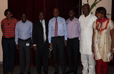 l-r: Adesuwa Igho Orere, ED Task Systems; Emomine Mukoro, MD-Buyright Africa Dotcom; Prof. DavidAdewunmi, President - Nigeria Computer Society; Leo Stan Ekeh, Chairman Zinox Group; Stanley Okpaleke, MD - Tas k Systems; Emmanuel Onyeje, C.O.O - Zinox Group; and FunkeOduntan, ED - Task Systems  during a visit by new executive of Nigeria Computer Society to Zinox Group